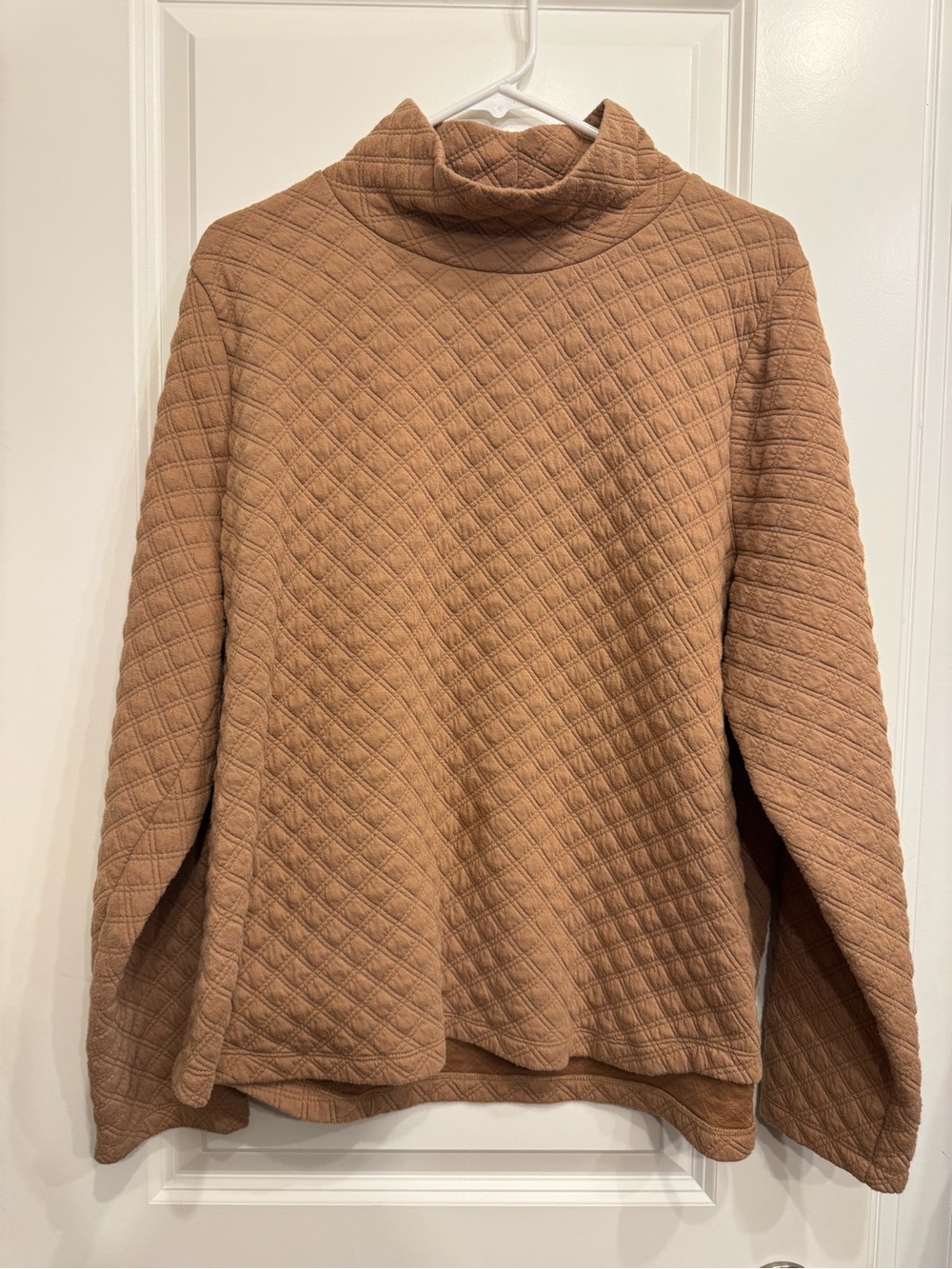 J. Crew Quilted Turtleneck Sweater - Camel Brown